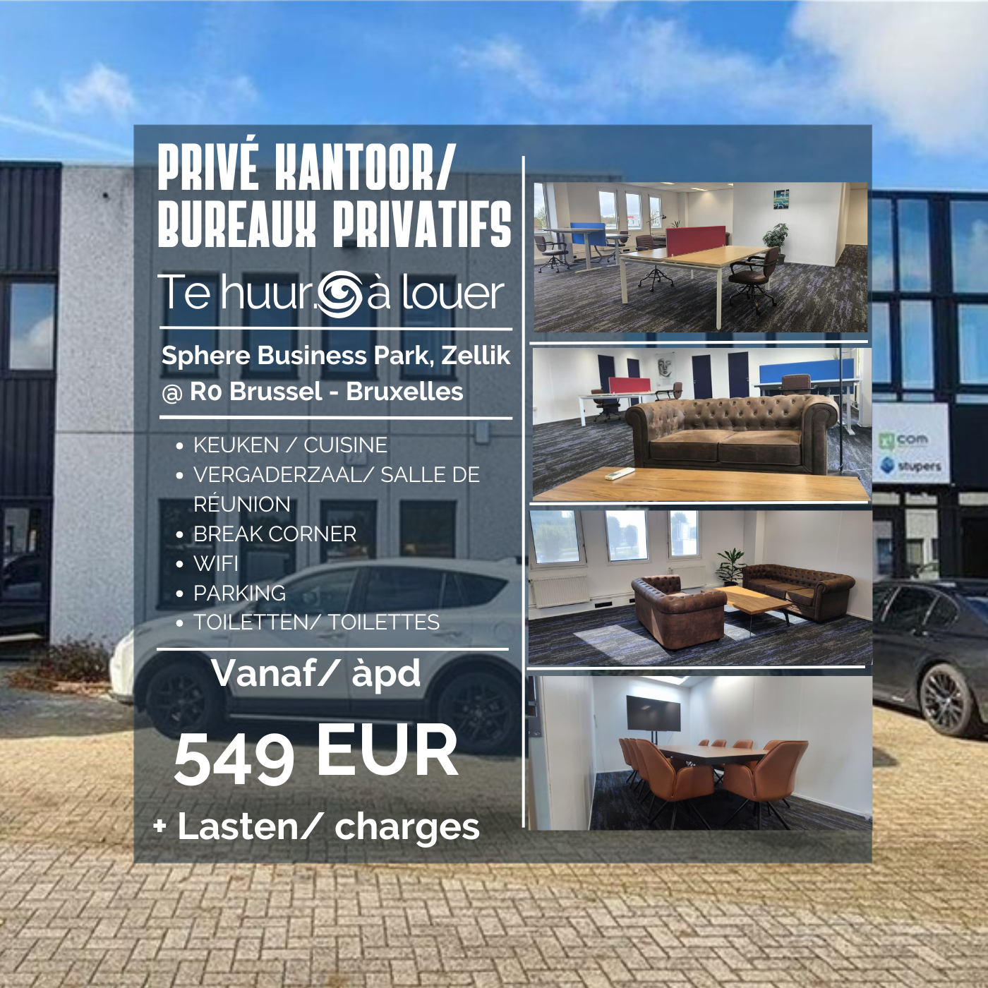 Commerce à louer à Zellik 1731 549.00€ 0 chambres m² - Annonce 493250