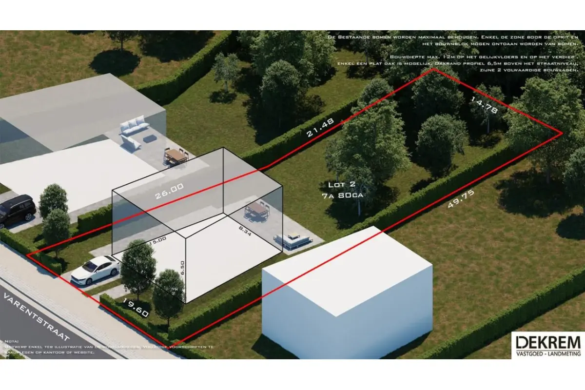 Grond te  koop in Werchter 3118 198000.00€  slaapkamers m² - Zoekertje 19683