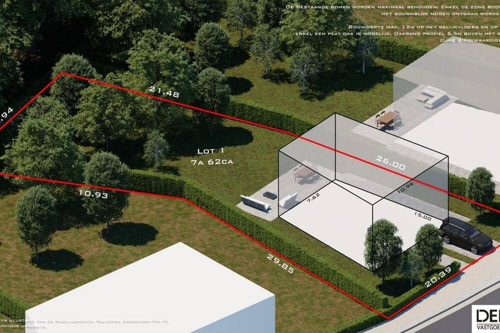 Terrain à bâtir à vendre à Werchter 3118 220000.00€  chambres m² - Annonce 1162049