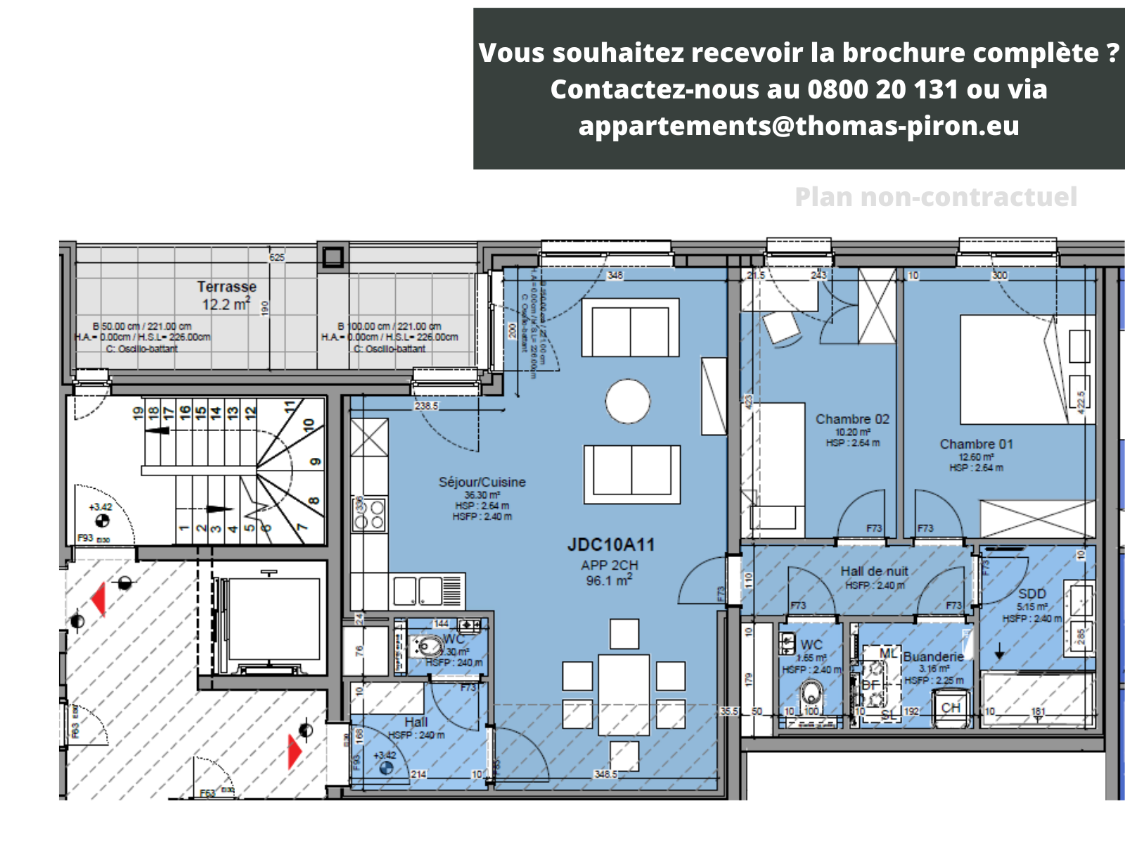 Appartement te  koop in Louvain-la-Neuve 1348 440000.00€ 2 slaapkamers 96.00m² - Zoekertje 1308652
