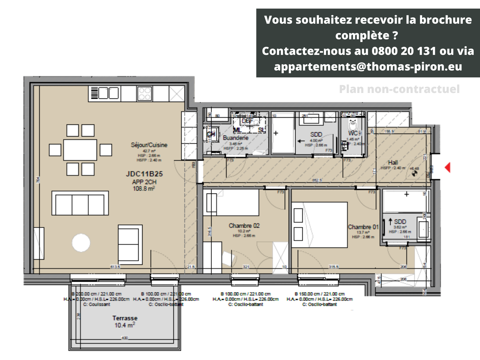 Appartement te  koop in Louvain-la-Neuve 1348 560000.00€ 2 slaapkamers 109.00m² - Zoekertje 1308750