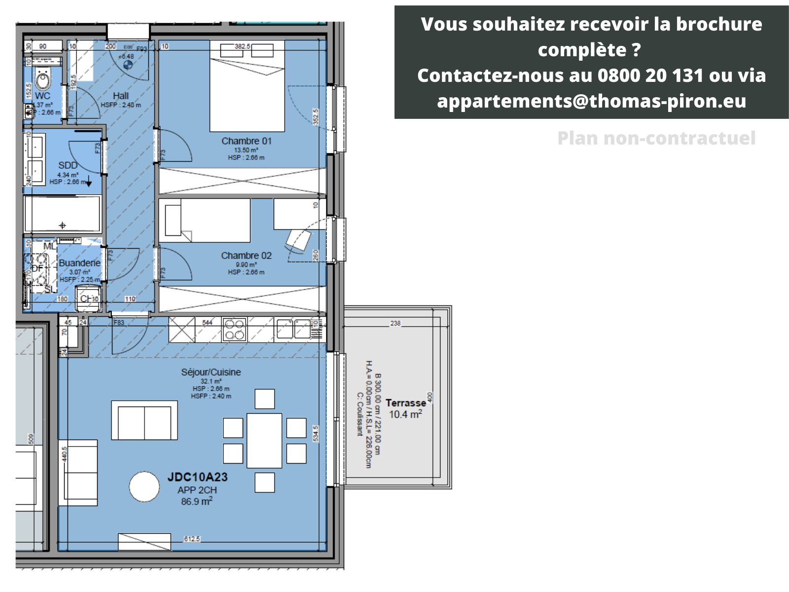 Appartement à vendre à Louvain-la-Neuve 1348 425000.00€ 2 chambres 87.00m² - Annonce 1308618