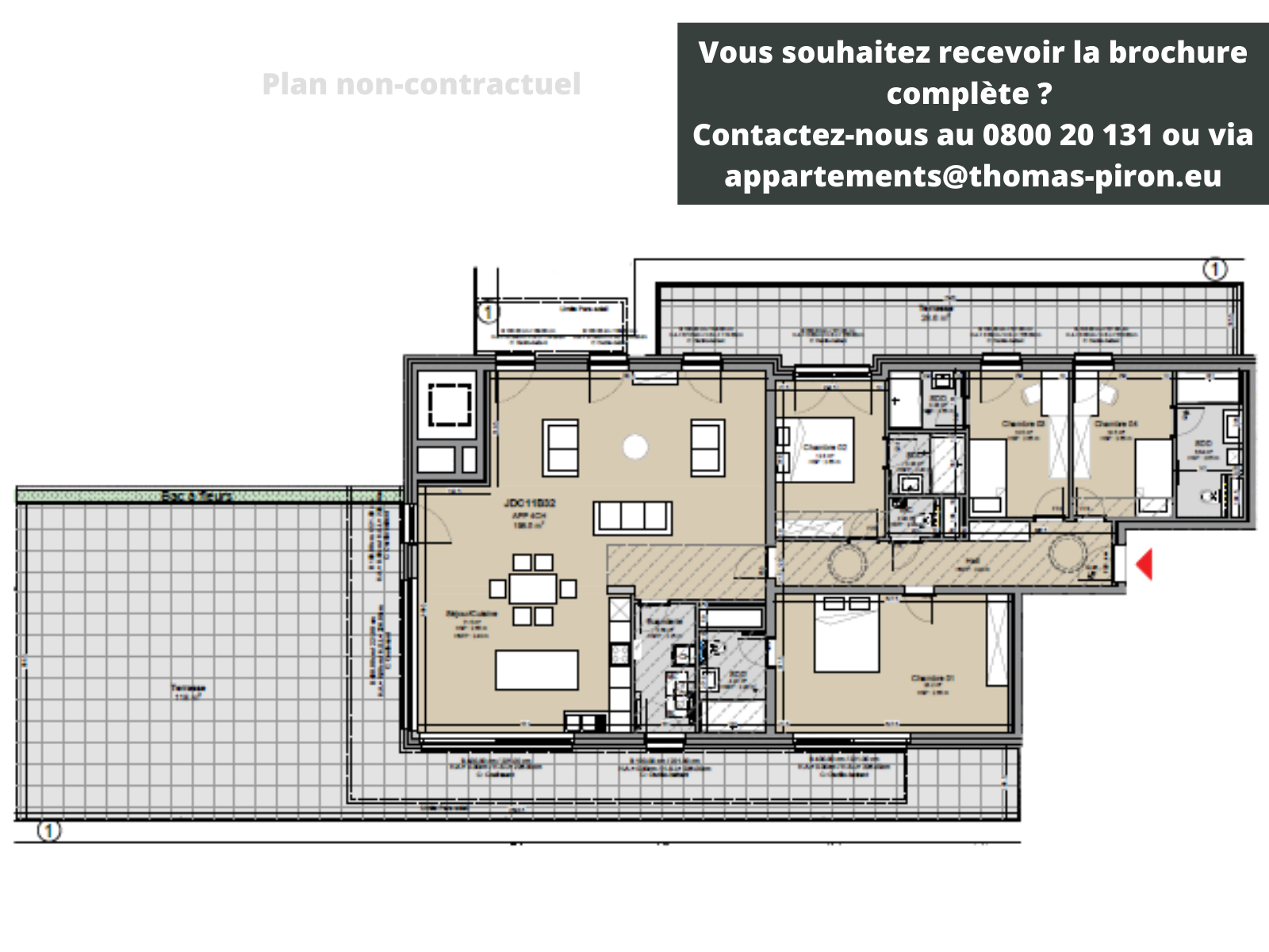 Appartement te  koop in Louvain-la-Neuve 1348 1375000.00€ 4 slaapkamers 199.00m² - Zoekertje 1309010