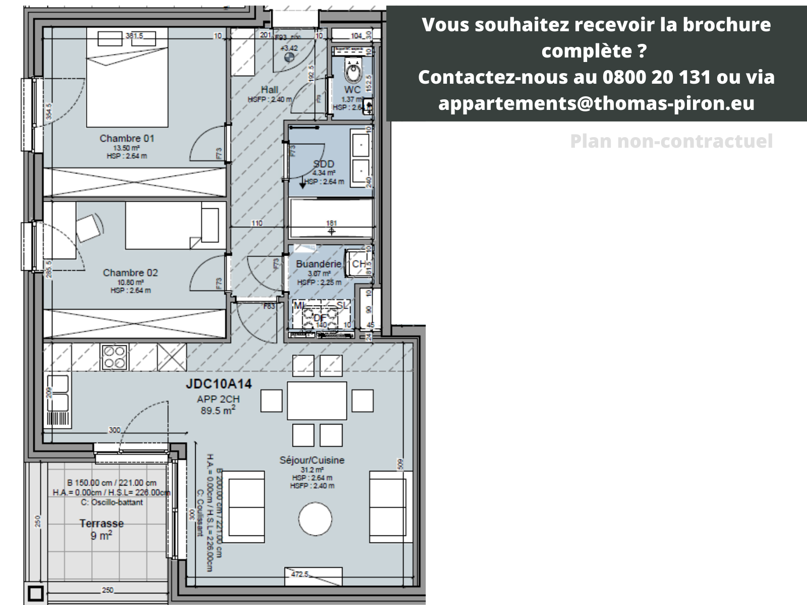 Appartement te  koop in Louvain-la-Neuve 1348 420000.00€ 2 slaapkamers 89.00m² - Zoekertje 1309268