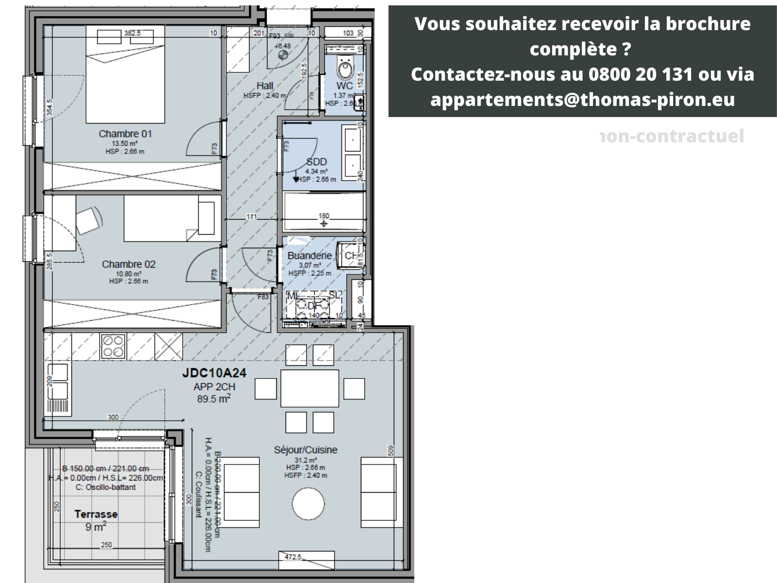 Appartement te  koop in Louvain-la-Neuve 1348 435000.00€ 2 slaapkamers 89.00m² - Zoekertje 1308617