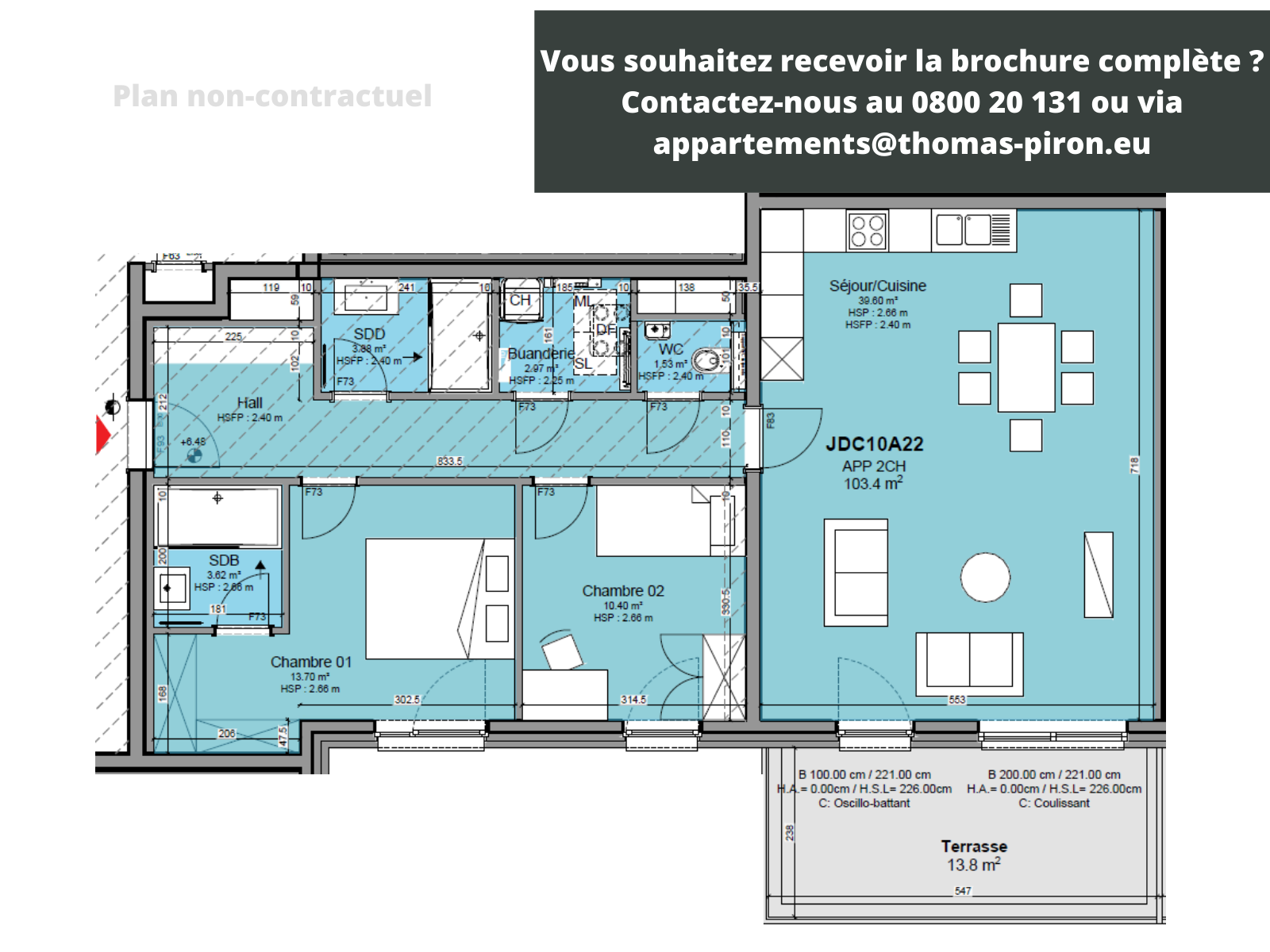 Appartement te  koop in Louvain-la-Neuve 1348 475000.00€ 2 slaapkamers 103.00m² - Zoekertje 1309182