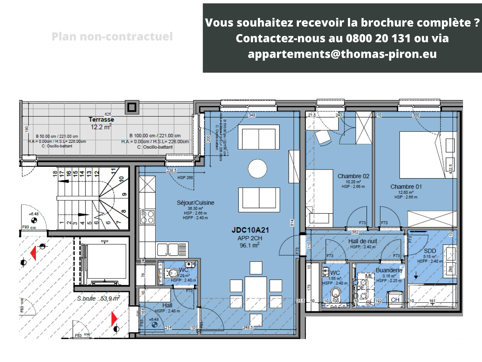 Appartement te  koop in Louvain-la-Neuve 1348 455000.00€ 2 slaapkamers 96.00m² - Zoekertje 1308968
