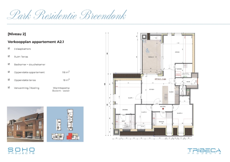 Appartement te in Puurs 2870 349000.00€ 3 slaapkamers 118.00m² - Zoekertje 47545
