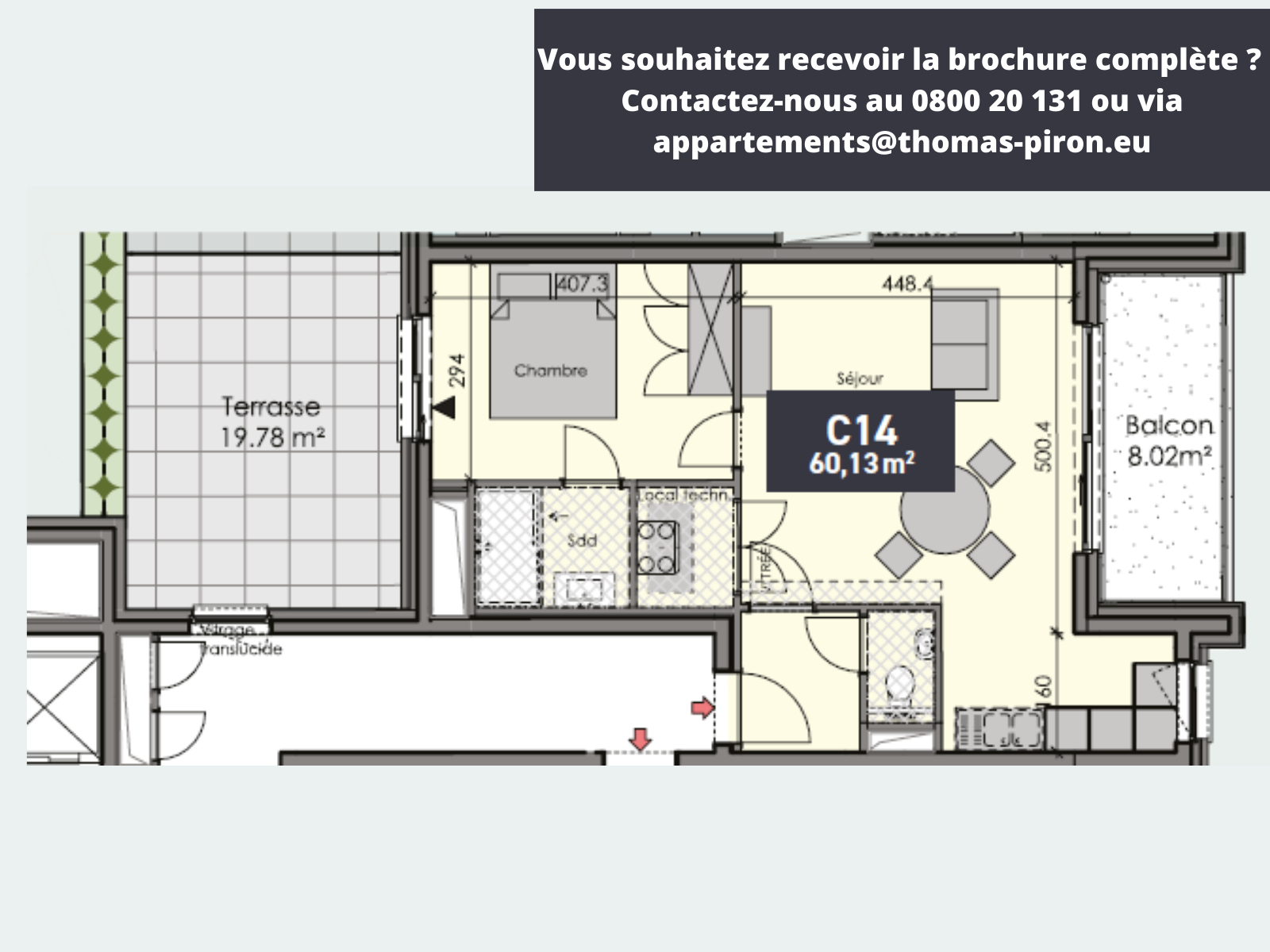 Appartement à vendre à Nivelles 1400 279000.00€ 1 chambres 60.13m² - Annonce 366582