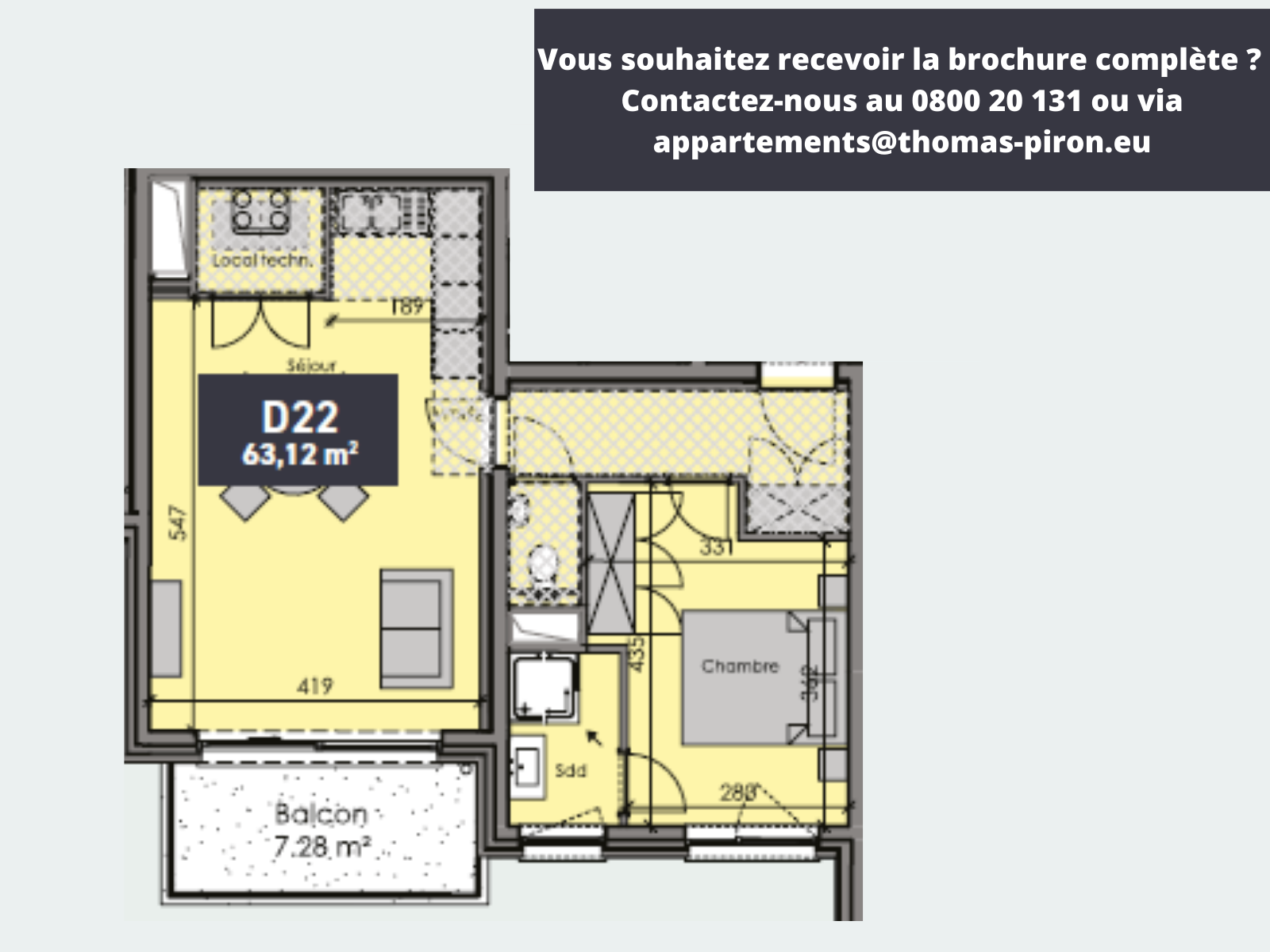 Appartement à vendre à Nivelles 1400 279000.00€ 1 chambres 63.12m² - Annonce 365983