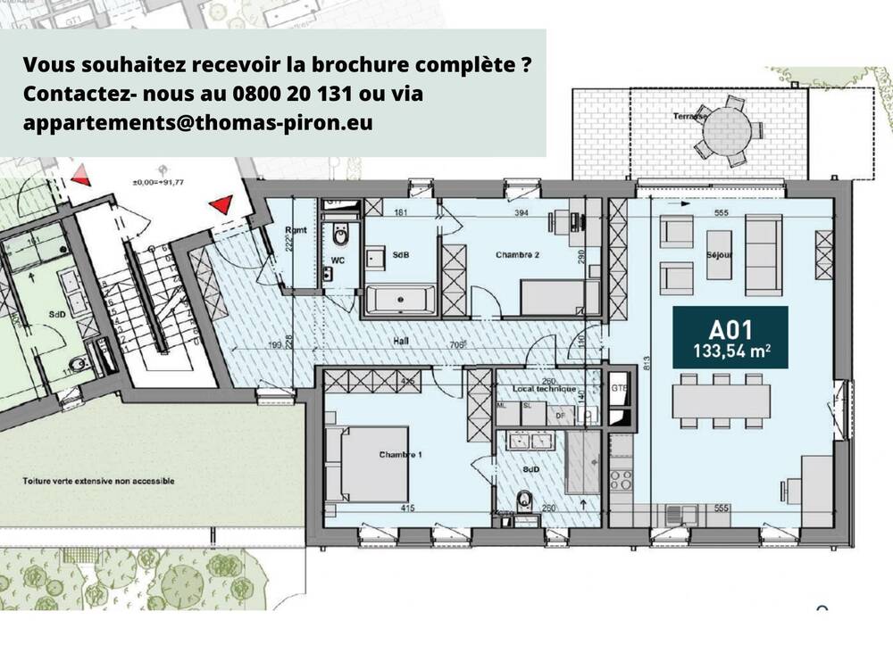 Appartement à vendre à Rixensart 1330 513000.00€ 2 chambres 134.00m² - Annonce 365458