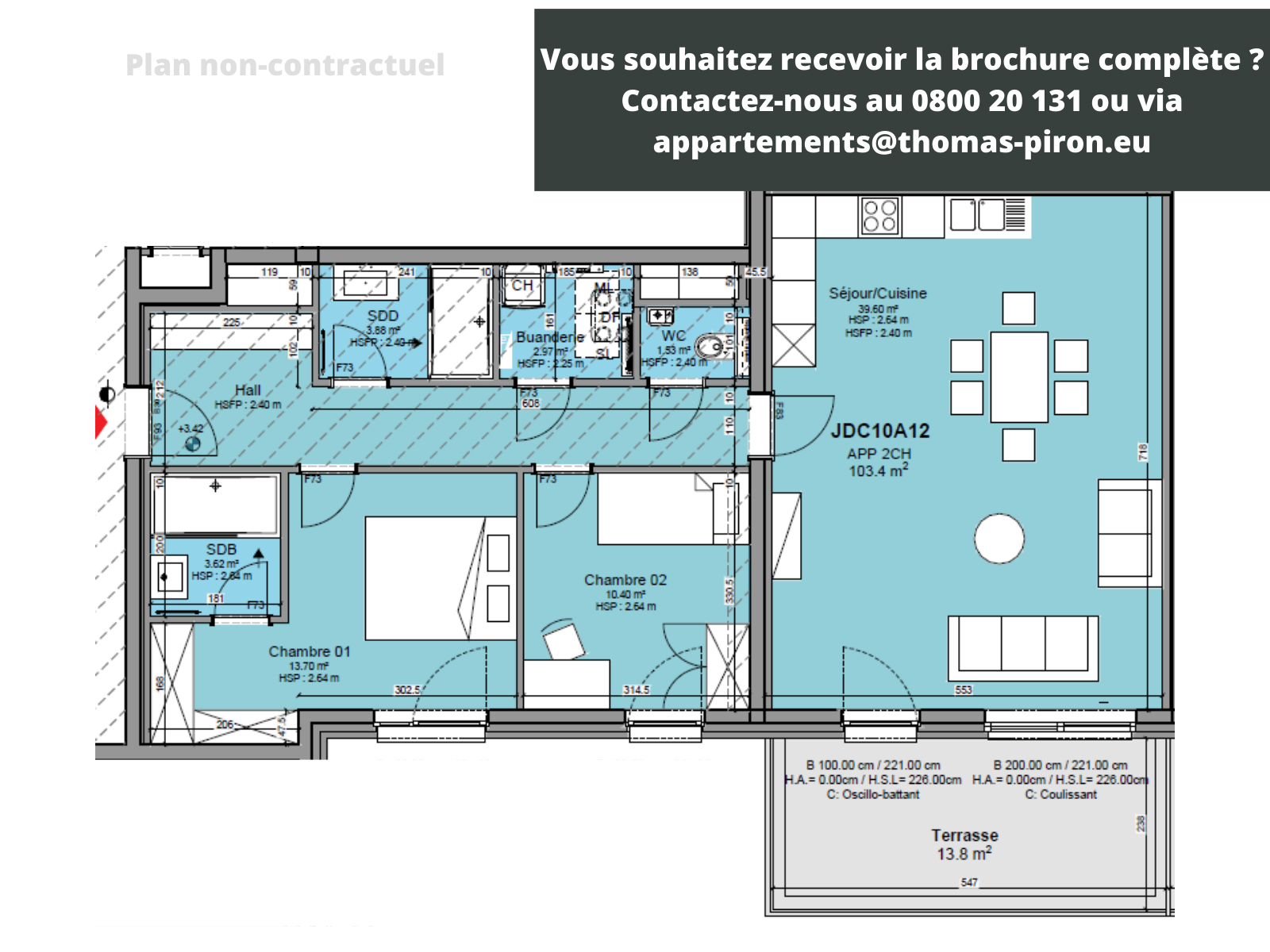 Appartement à vendre à Louvain-la-Neuve 1348 455000.00€ 2 chambres 103.00m² - Annonce 443479