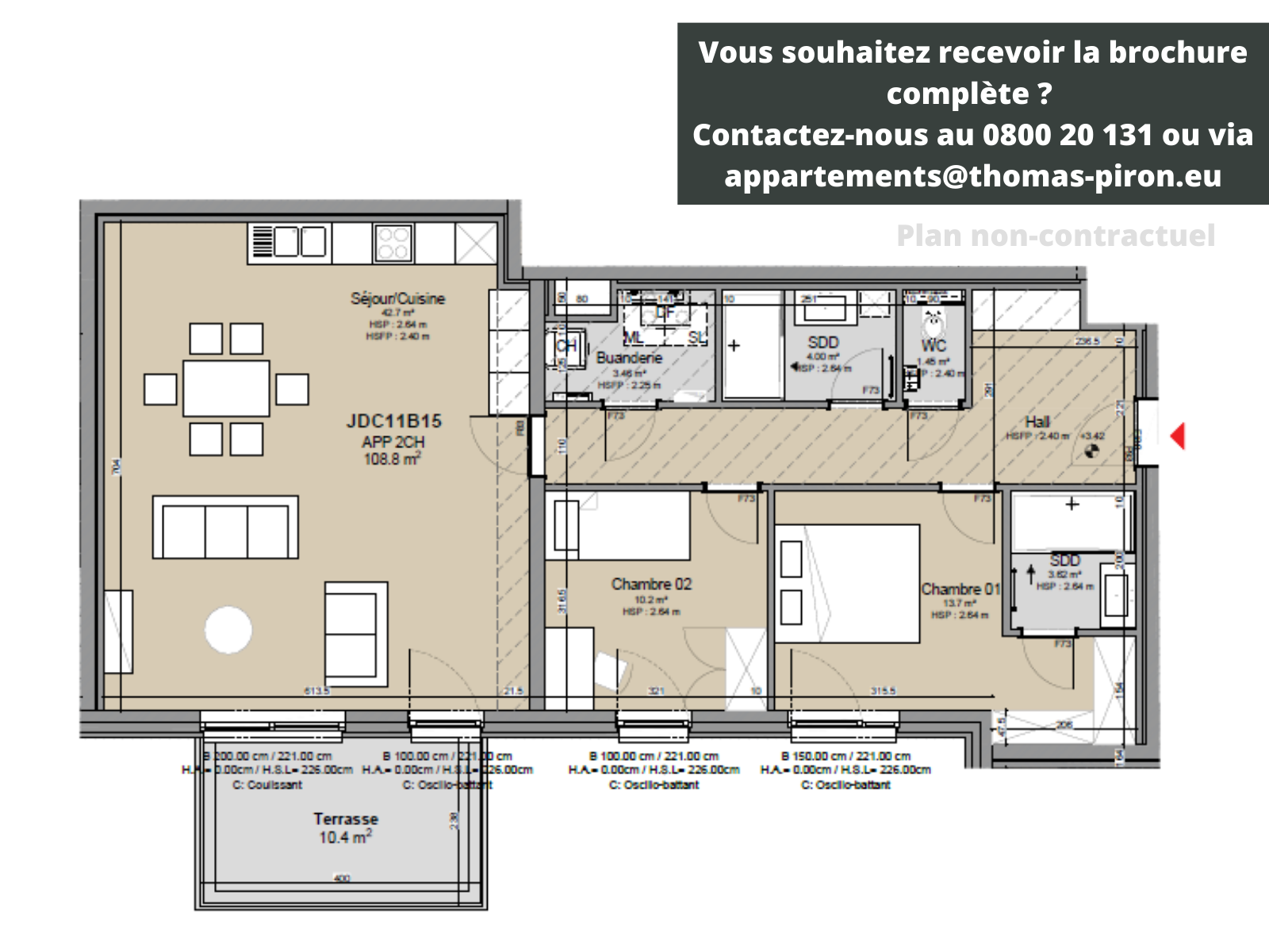 Appartement à vendre à Louvain-la-Neuve 1348 545000.00€ 2 chambres 109.00m² - Annonce 365558