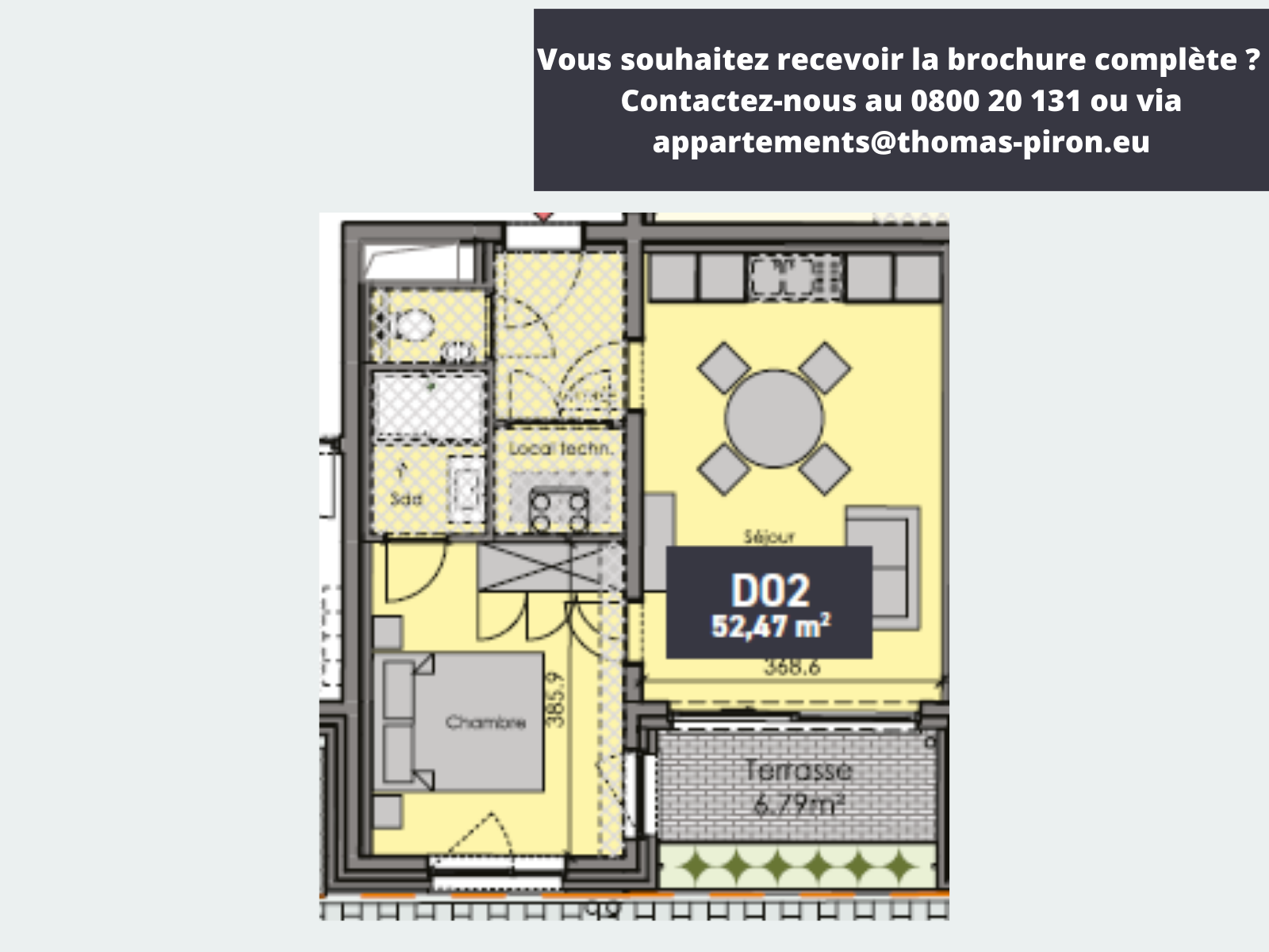 Appartement à vendre à Nivelles 1400 260000.00€ 1 chambres 52.47m² - Annonce 366629