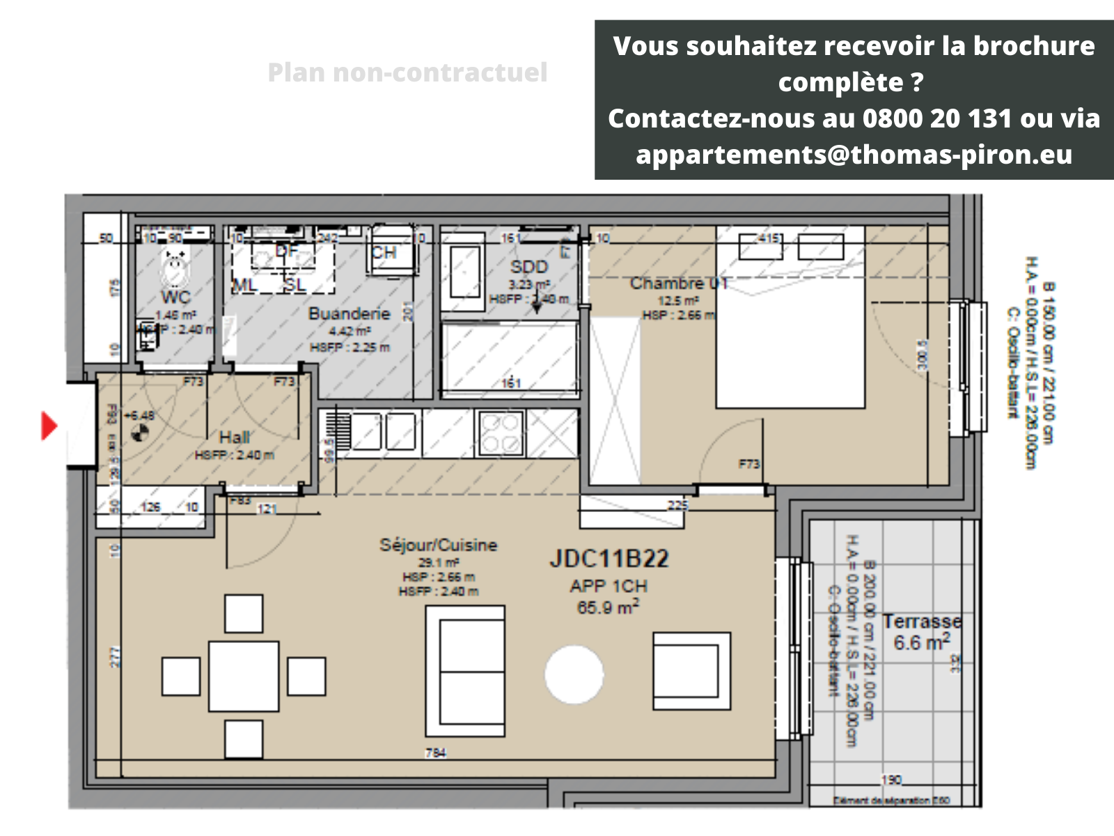 Appartement à vendre à Louvain-la-Neuve 1348 310000.00€ 1 chambres 66.00m² - Annonce 365630