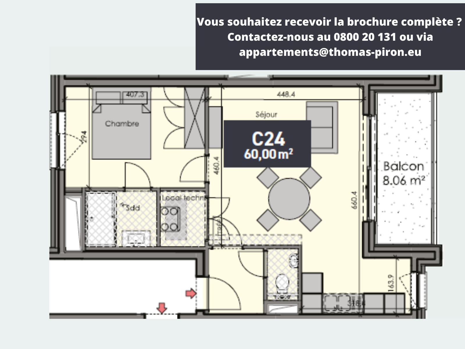 Appartement à vendre à Nivelles 1400 269000.00€ 1 chambres 60.00m² - Annonce 365985