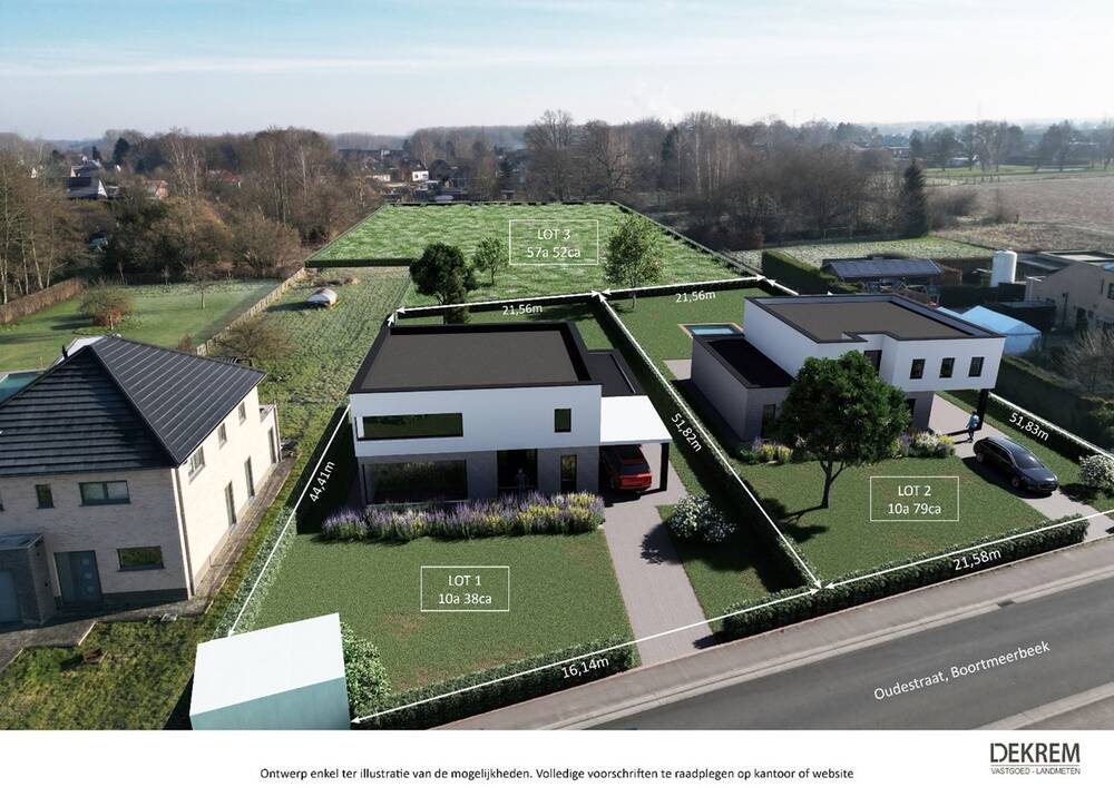 Grond te  koop in Boortmeerbeek 3190 325000.00€  slaapkamers m² - Zoekertje 398667
