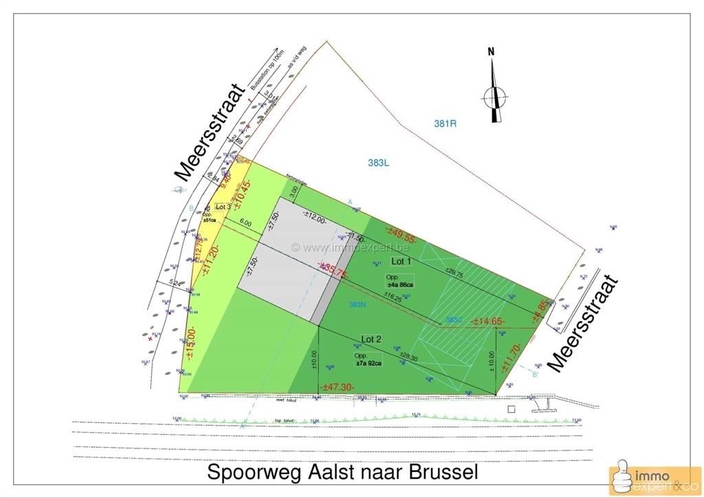 Terrain à vendre à Ternat 1740 155000.00€ chambres m² - Annonce 442655