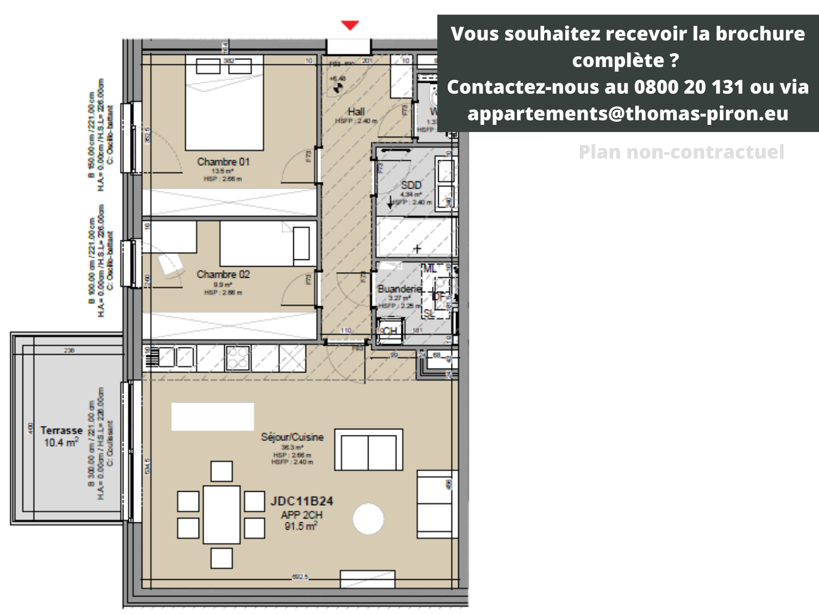 Appartement à vendre à Louvain-la-Neuve 1348 510000.00€ 2 chambres 92.00m² - Annonce 464640