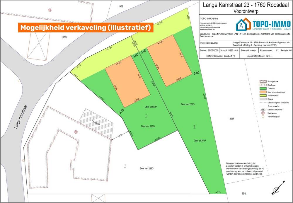 Terrain à vendre à Roosdaal 1760 625000.00€ chambres m² - Annonce 468286