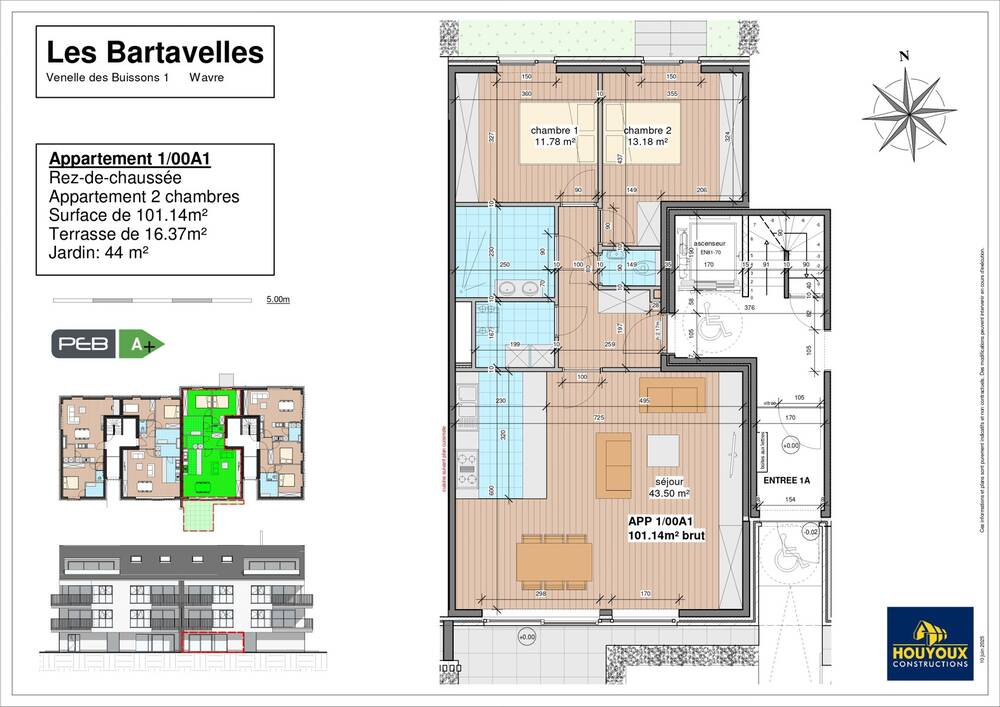 Appartement à vendre à Wavre 1300 450000.00€ 2 chambres 101.14m² - Annonce 566582