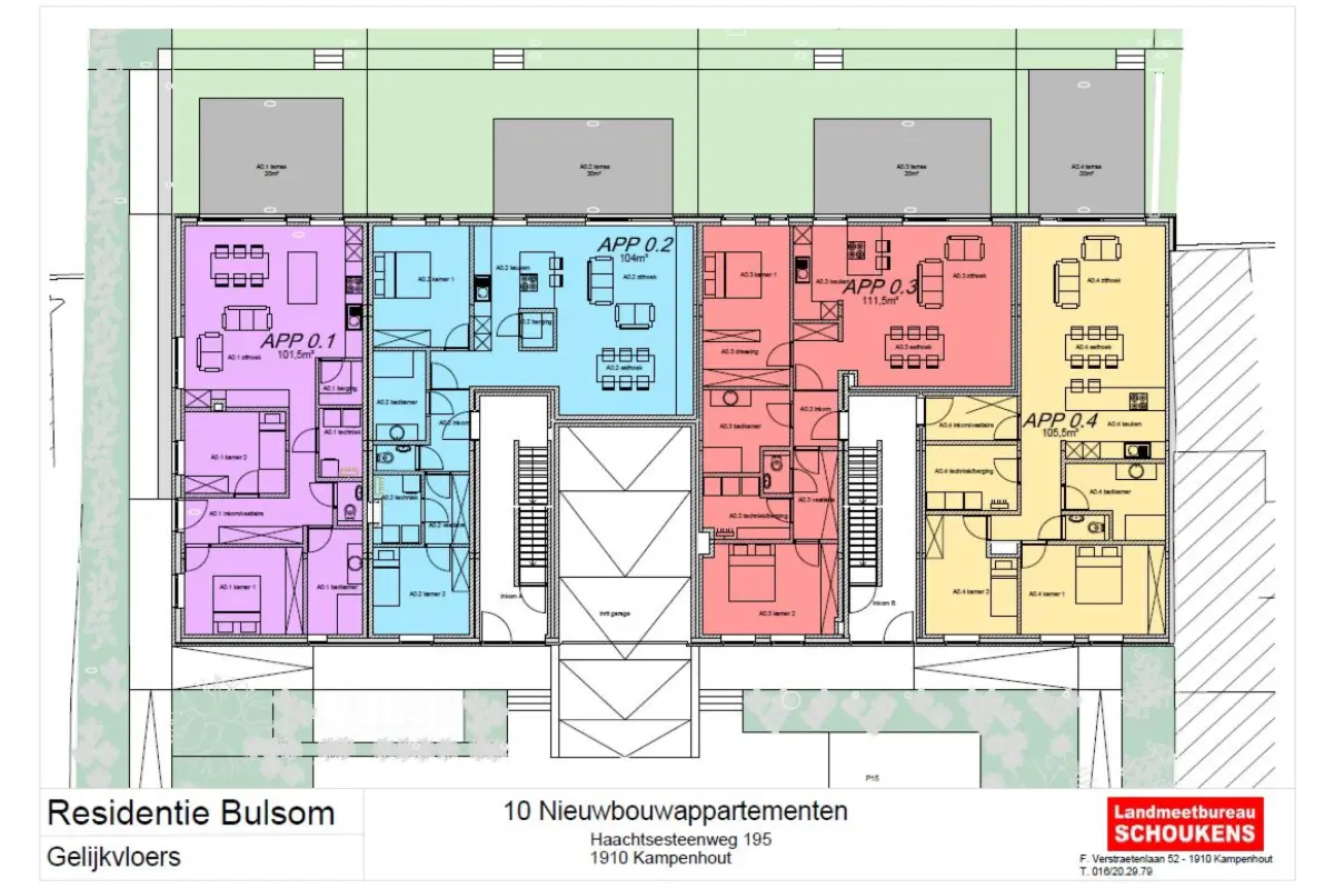Appartement te  koop in Kampenhout 1910 0.00€ 2 slaapkamers m² - Zoekertje 589151