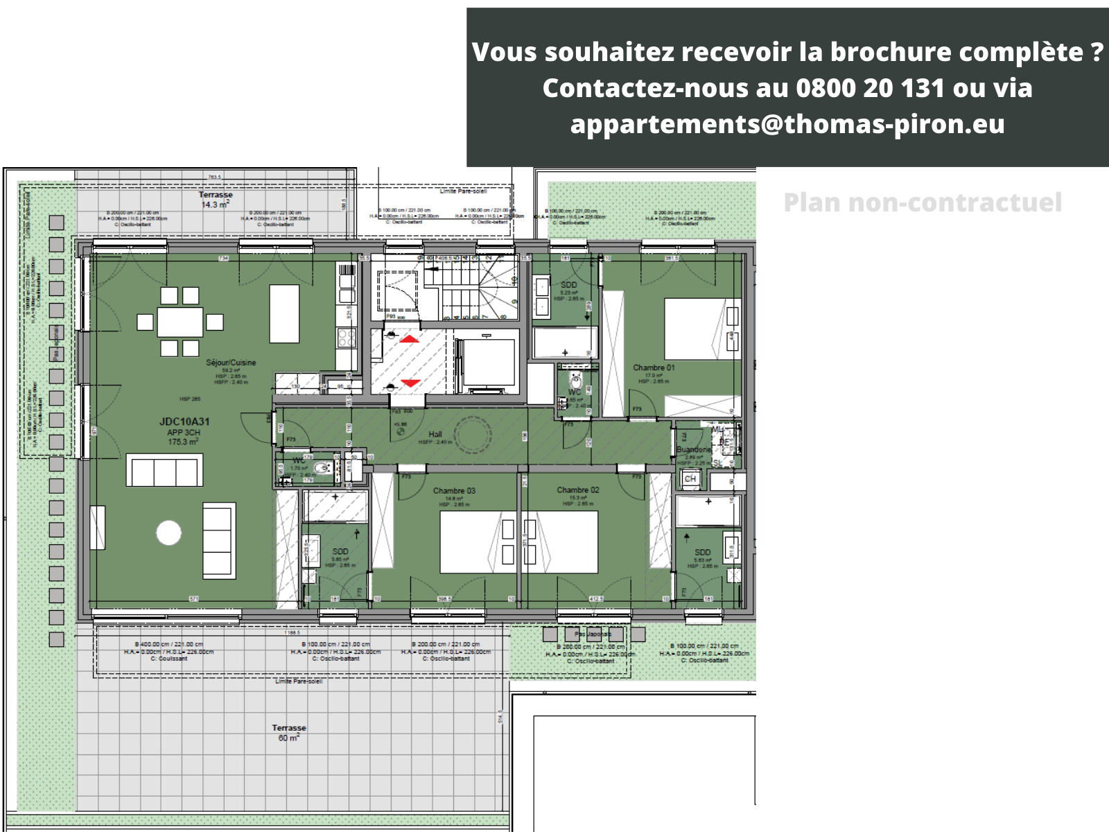 Appartement à vendre à Louvain-la-Neuve 1348 995000.00€ 3 chambres 175.00m² - Annonce 602804