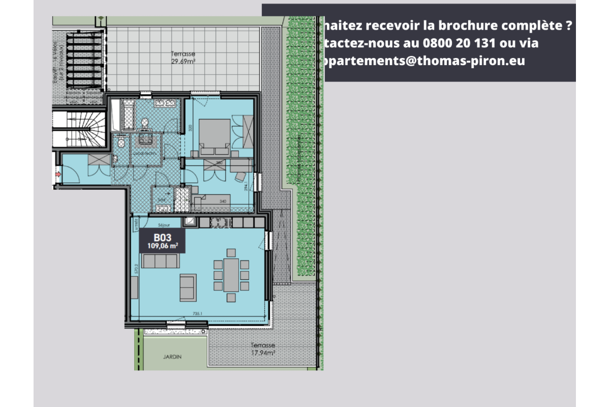 Appartement à vendre à Nivelles 1400 435000.00€ 2 chambres 109.06m² - Annonce 602807