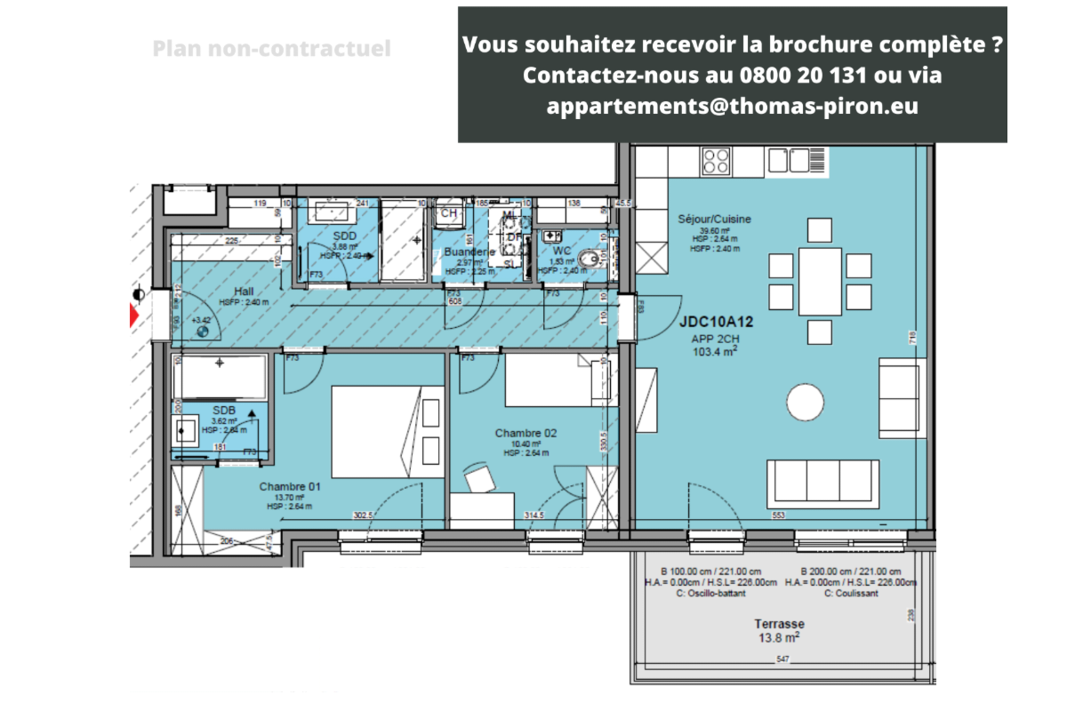 Appartement à vendre à Louvain-la-Neuve 1348 455000.00€ 2 chambres 103.00m² - Annonce 602803