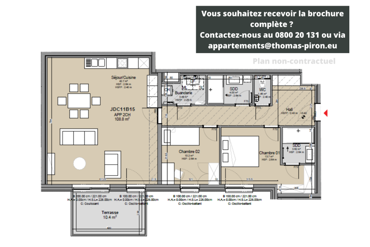 Appartement à vendre à Louvain-la-Neuve 1348 545000.00€ 2 chambres 109.00m² - Annonce 612312
