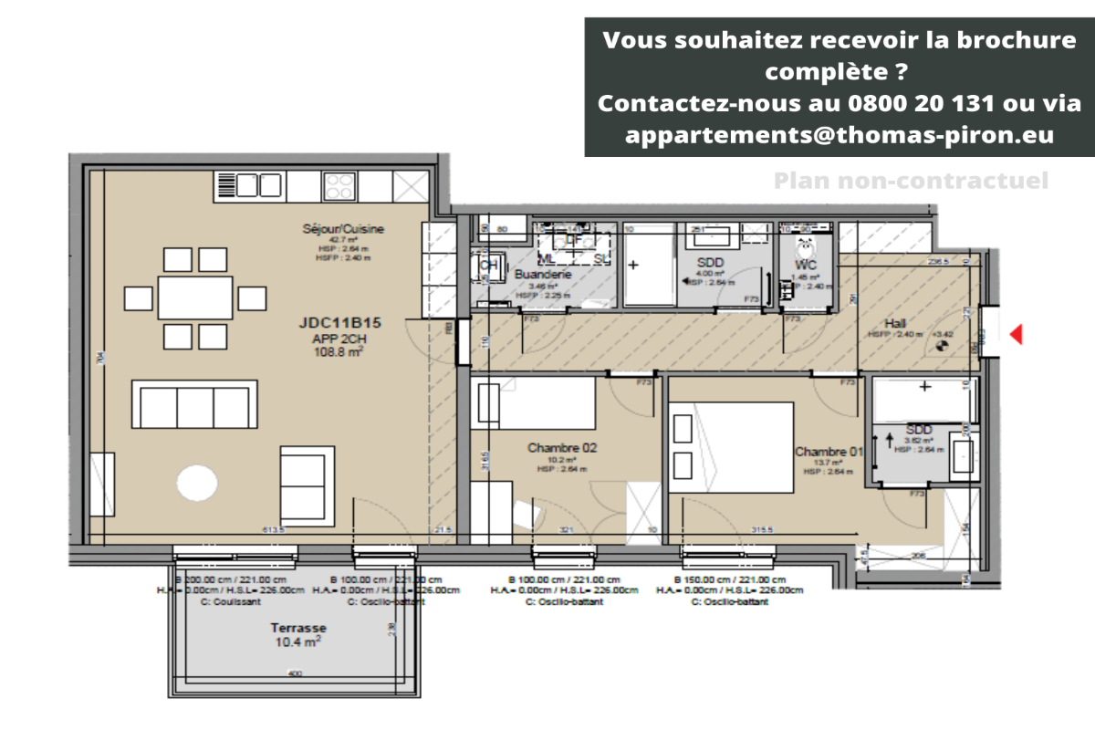 Appartement te koop in Louvain-la-Neuve 1348 545000.00€ 2 slaapkamers 109.00m² - Zoekertje 612312