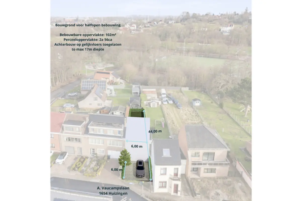 Terrain à vendre à Huizingen 1654 150000.00€  chambres m² - Annonce 705390